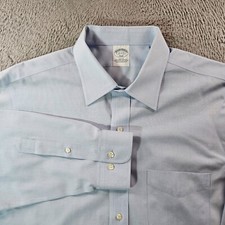 Brooks Brothers Dress Shirt Men 17 - 2/3 Slim Fit Button Up Long Sleeve Blue