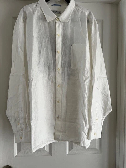 Tommy Bahama Linen L/S Button-Up Long Live The Island Life on Back XXL