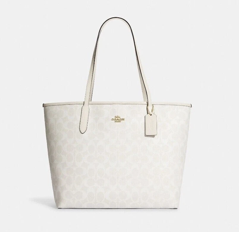MWT Coach Signature Coated Canvas City Tote 33 Large 5696 CF342 CB869 CH329