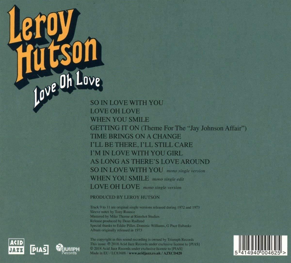 LEROY HUTSON - LOVE OH LOVE CD NEW! | eBay