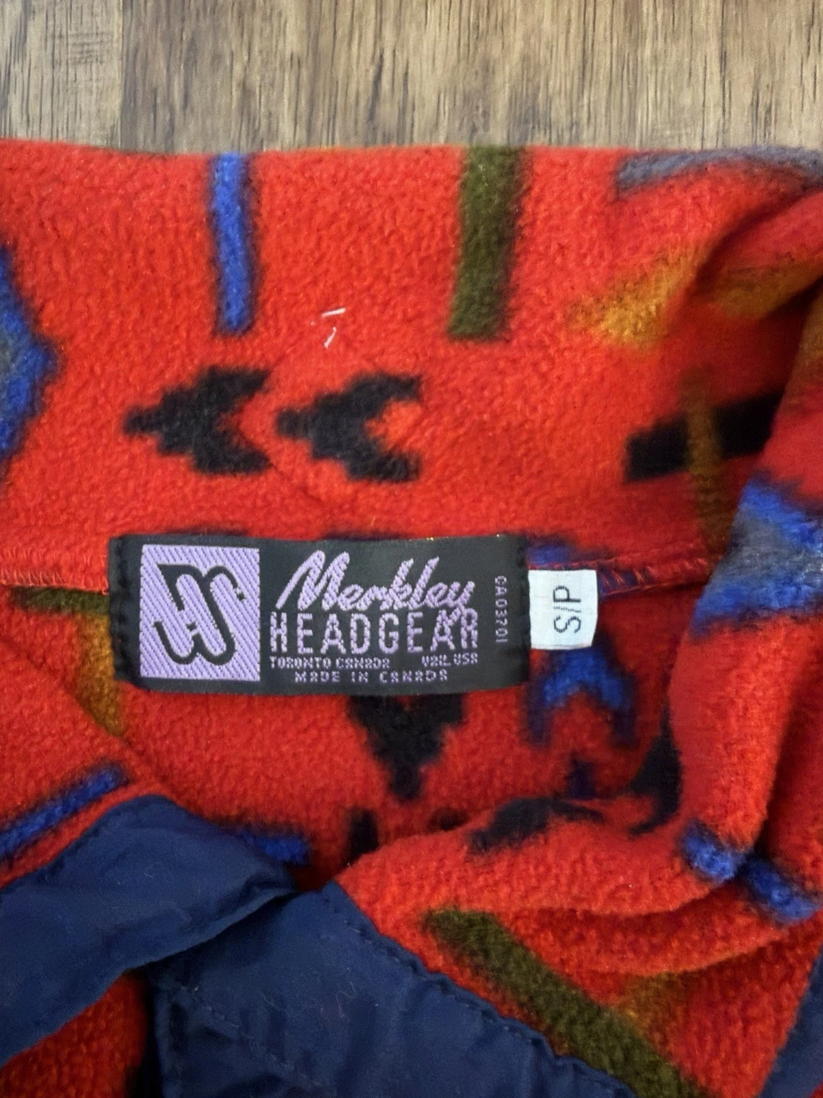 Merkley Headgear Men's Fleece Vest Snap Placket Pockets Geometric Red S - product detail image 2