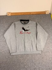 Vintage 90s Great American Bald Eagle Gray Sweatshirt By Embroidery Sz L