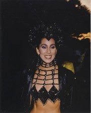 Cher 1986 Academy Awards Exotic Bob Mackie Headdress Vintage 8x10 Color Photo