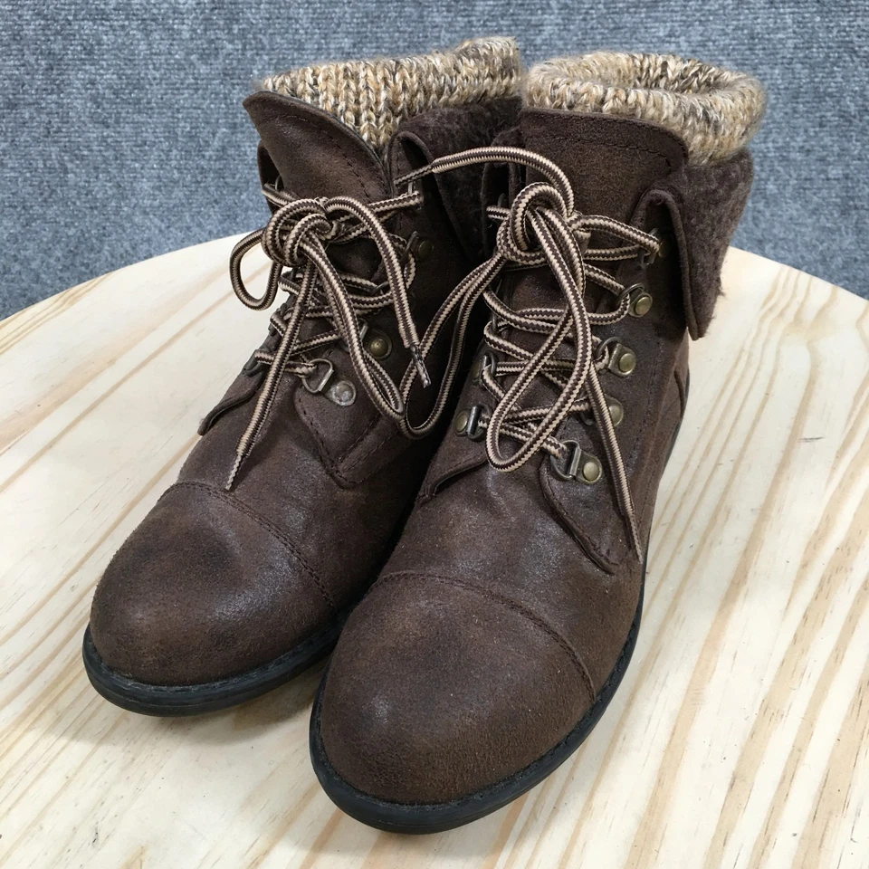 Botas de montaña blancas para mujer 8,5 M marrón Downey invierno imitación cuero plegables Foto 3 de 4