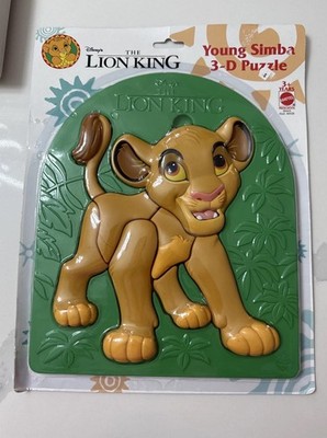 Vintage 1993 Walt Disney The Lion King Young Simba 3D 8 Piece Plastic Puzzle