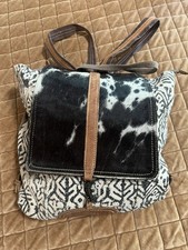 Myra Bag Western Cowhide Backpack Brown