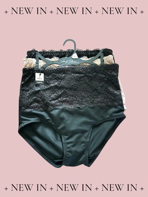 Marilyn Monroe 3pc MM7305 Lace Shaping Briefs~L~Double Layer~ Tummy Panel $42