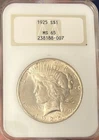 1925 Peace $1 NGC Certified MS65 Old Fatty Holder No Barcode