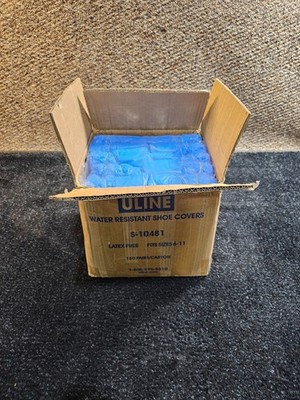 (QTY 150 PAIRS)U-line S10481 Water Resistant Shoe Covers LatexFree For Size 6-11