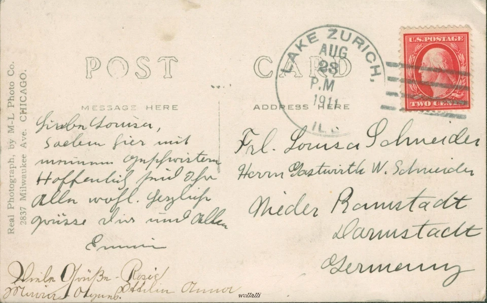 superrar Road to Lake Zurich Illinois M.L.Photo 25 28.8.1911 - Bild 3 von 3