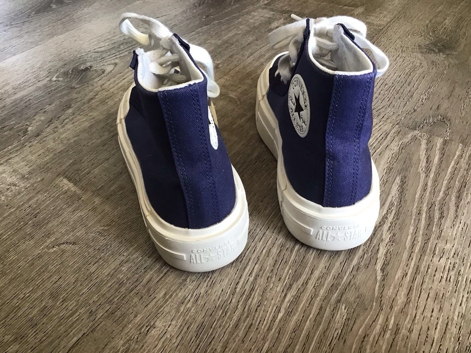Converse Womens CTAS Cruise Hi Size 7.5 Platform Blue Canvas Shoes A05468C - Image 4 of 4
