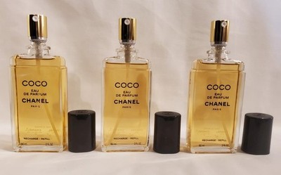 3 Bottles of COCO CHANEL REFILL EDP PERFUME 2oz 60ml SPRAY RARE! *FREE SHIPPING*