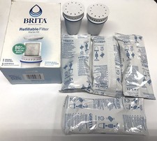 Brita Refillable Water Filtration Starter 2 Reusable Filter Shell and 4 Refills