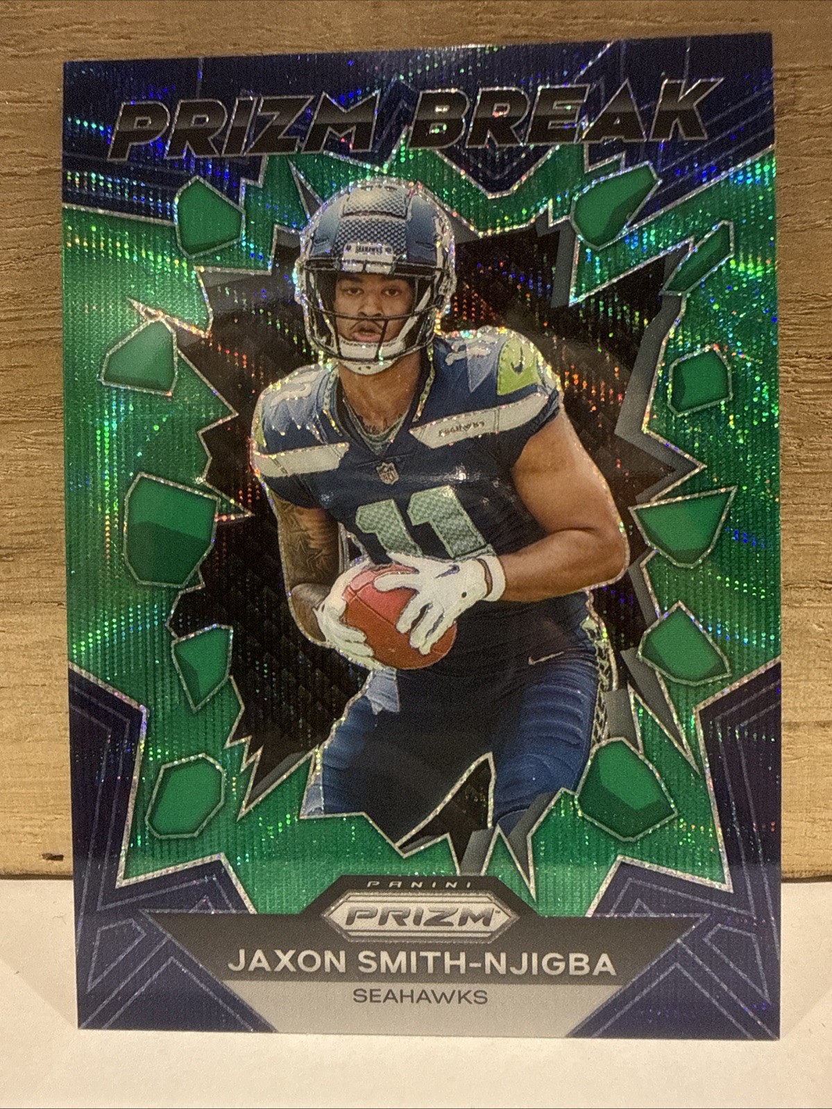 Jaxon Smith-Njigba 2023 Prizm Break Prizm Green Wave RC #PB-2 Seahawks