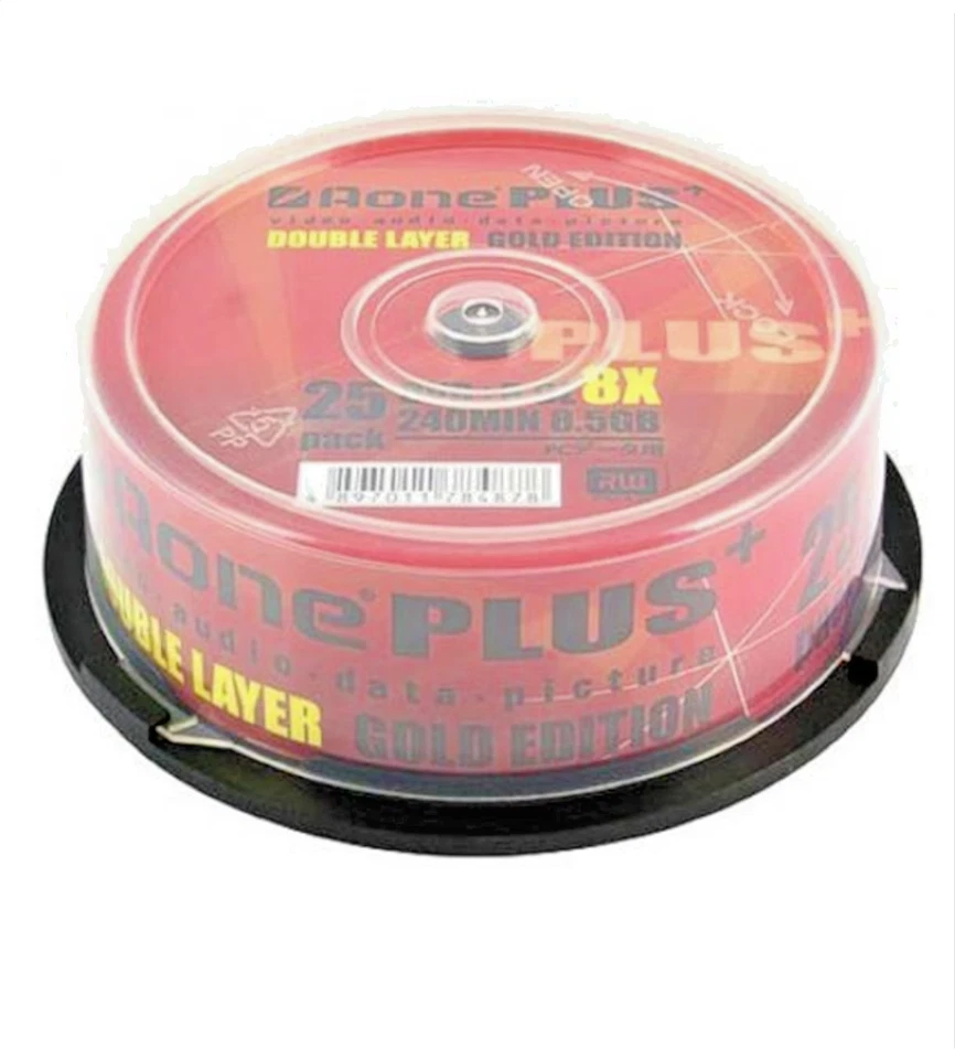Aone DVD+R Gold Edition 8x Dual Layer 8.5GB - Pack of 25, 8.5GB data capacity - Image 2 of 4