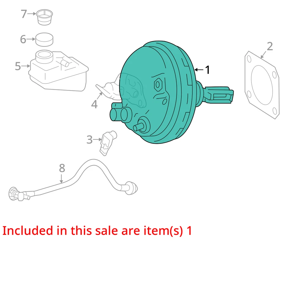 Power Brake Booster 166 Type Suv VIN D Fits 16-19 MERCEDES GLE-CLASS 6868774 — 第 3/4 张图片