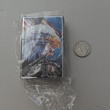 VTG Vintage Star 903 M Series Lighter EAGLE FLAG USA 3 1/4" x 2 1/4" BIG CHROME