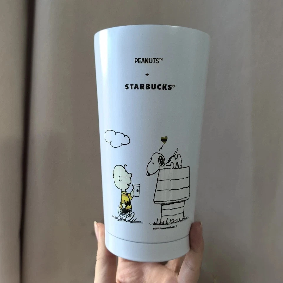 2025 Starbucks X Snoopy Limited White Cup Stainless Steel Water Cup 473ml/16oz - Image 4 of 4