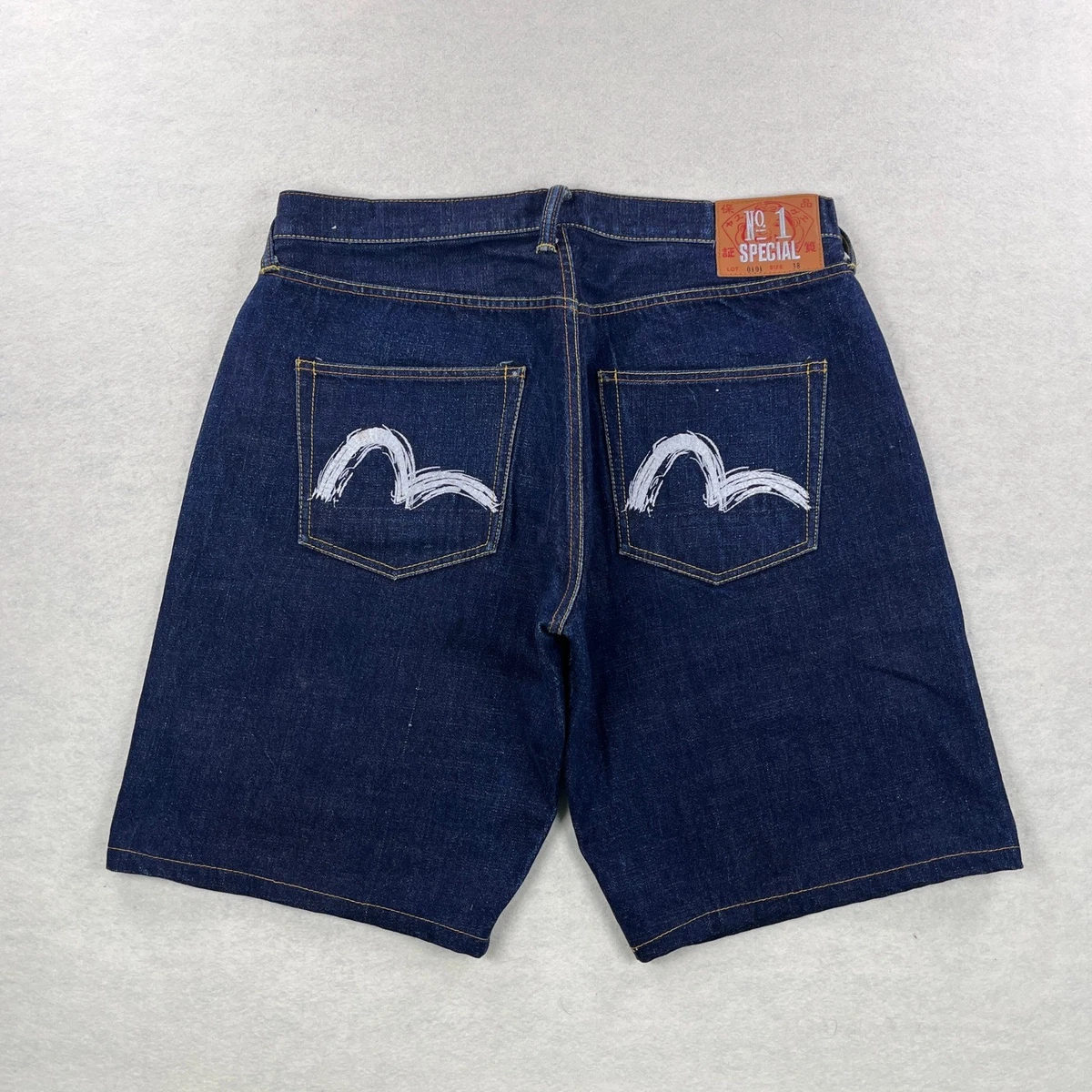 希少エヴィス EVISU 7001勉強 STUDENT デニムショーツ 34 Denim Regular Size EVISU for Men for sale | eBay