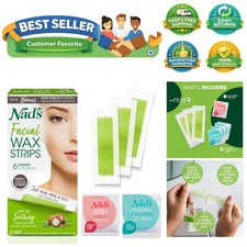 Facial Wax Strips - Hypoallergenic All Skin Types - Facial Hair Removal For W...