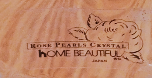 Home Beautiful Crystal Salad Bowl 12" Rose Pearls Japan Clear Roses - Picture 4 of 4