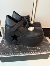 Demonia Dynamite-03 Platform Mary Jane Shoes Goth Vegan Leather Womens UK 6
