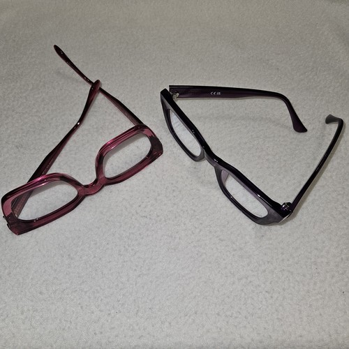 DOOViC Oversized Square Reading Glasses Pair Pink Purple +1.25