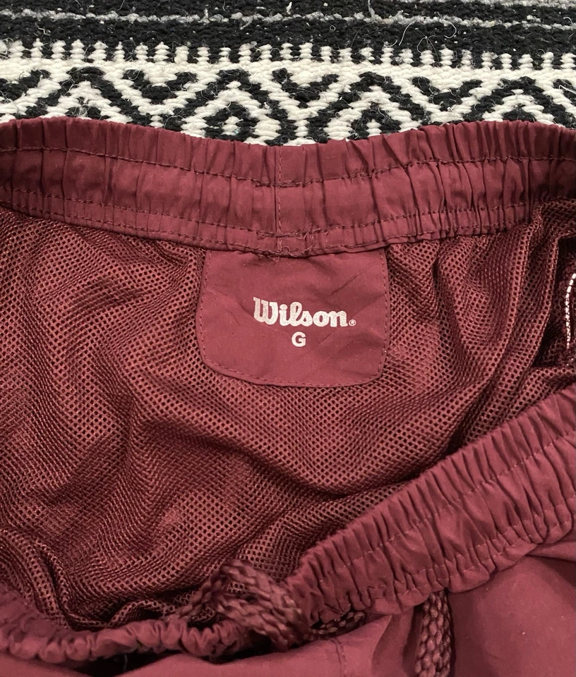 Wilson Swim Trunks Shorts Men’s L Maroon Lined Drawstring Pockets Swim Suit Red - Image 4 of 4