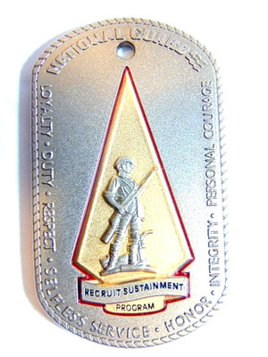 National Guard Recruitment Sustainment Program metal key chain fob