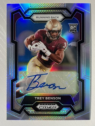 Trey Benson 2024 Panini Prizm Draft Picks Rookie Auto Silver Prizm Florida State