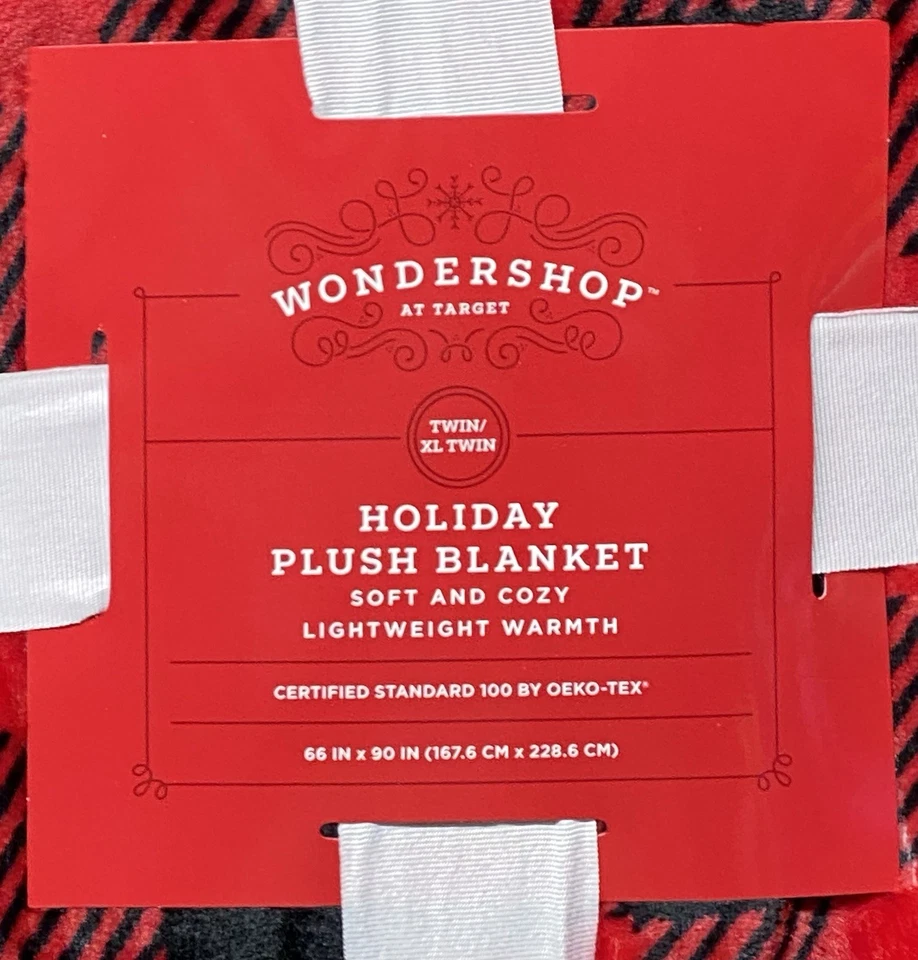 Plush Holiday Print Blanket Wondershop Twin /XL Twin 66" x 90" - Image 2 of 4
