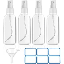 4 Pack 1 Oz Travel Size Clear Empty Spray Bottles with Fine Mist Nozzle Leak