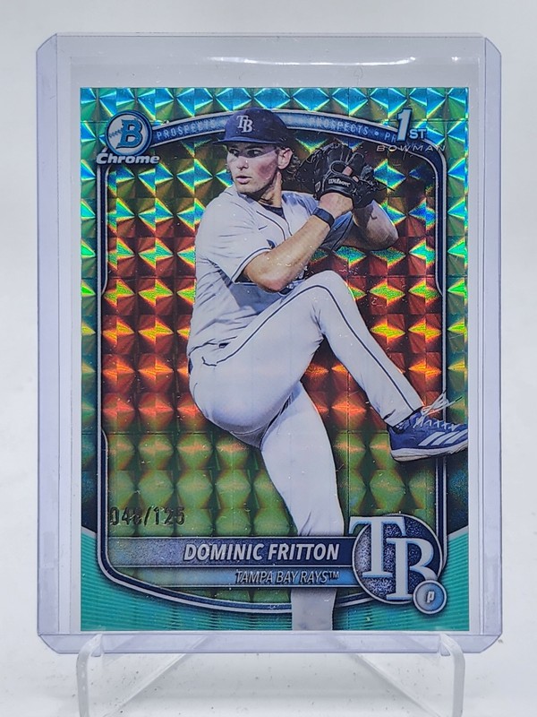 DOMINIC FRITTON 2025 BOWMAN CHROME DRAFT 1ST AQUA GEOMETRIC /125 Q5547