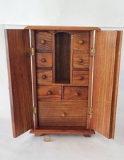 Miniature Hardwood Cabinet Wardrobe Chest & Drawers Spices Jewellery Collectors