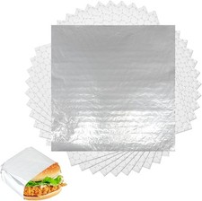 200 Pa Premium Insulated Foil Sandwich Wrap Sheets, 12"x12" Pre-Cut Foil