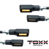 4X Toxx Led Mini Blinker Motorrad Schwarz GeprüFt Vorn Hinten Blinkerset 12V