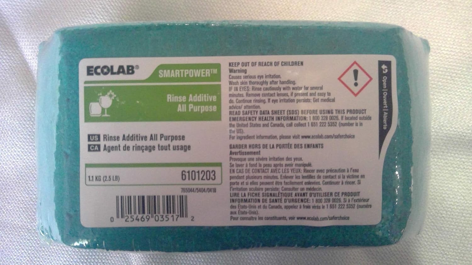 2 Each Ecolab 6101203 Smartpower Rinse Additive All Purpose 2/Case