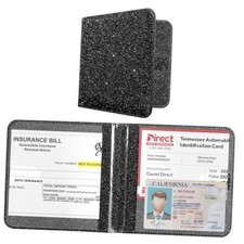 Car Registration and Insurance Holder for Men and Women  S-Glitter Black