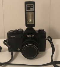 Vivitar 220/SL 35mm SLR Film Camera with 50mm f/1.8 Lens Untested