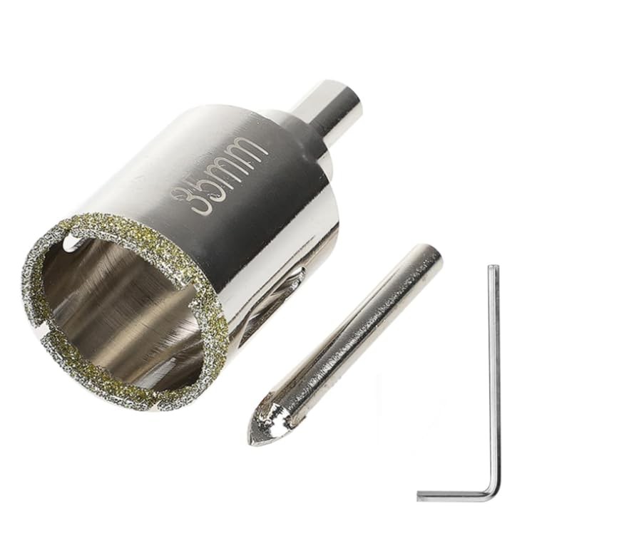 Scie cloche diamant 35mm avec foret guide centreur amovible pour perçage propre