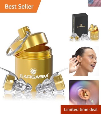 High Fidelity Gold Earplugs for Concerts, Festivals, Musicians, DJs, Night-Li...