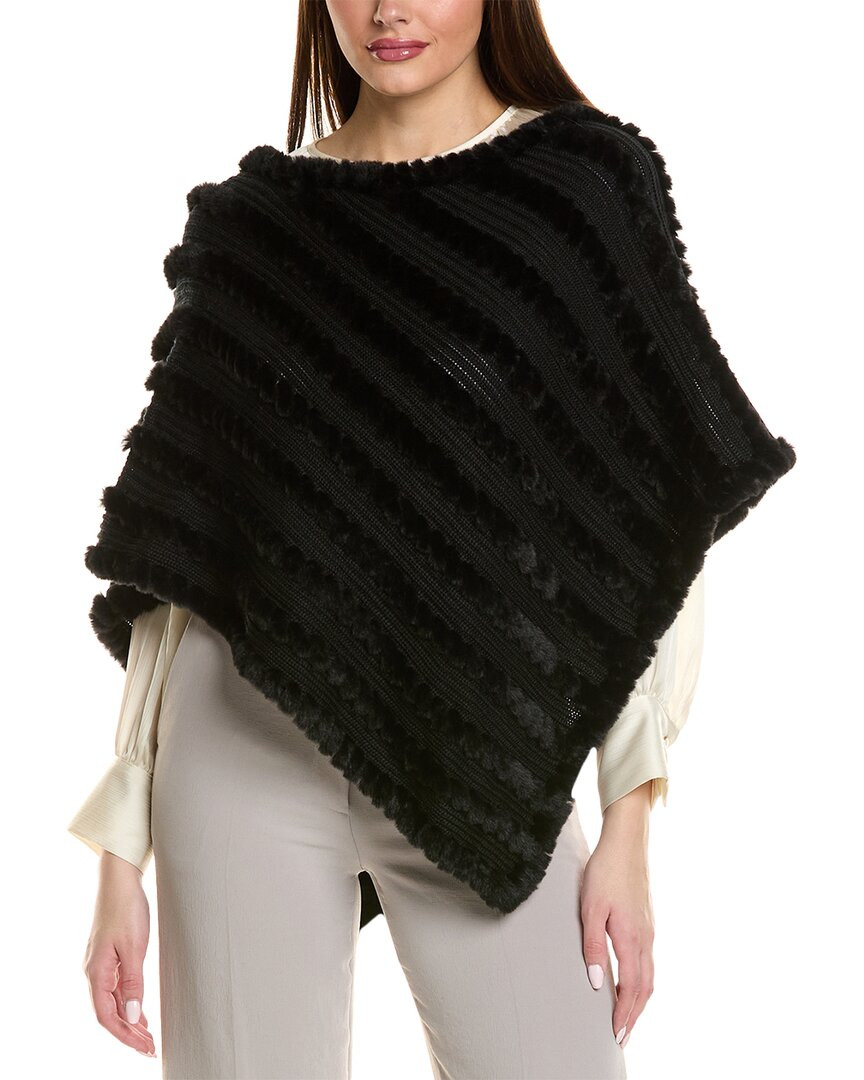 Женское пончо из смесовой шерсти JMclaughlin Cortina черного цвета 9790₽