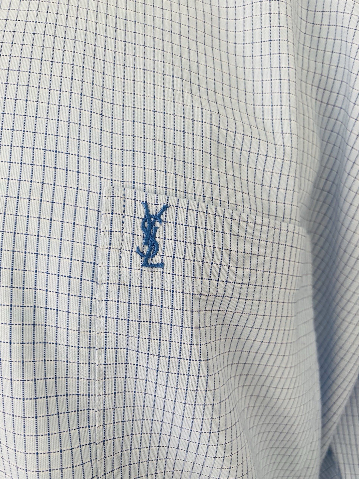 Camicia elegante vintage YSL Yves Saint Laurent abbottonata 17” tasca L leggera