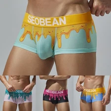 Fashionable Mens Boxer Briefs with Breathable Material and Unique Patterns