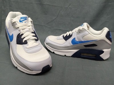 Nike Air Max 90 Mesh (GS) Sneakers White Blue Crystal Boys Size 5.5 NEW IN BOX!