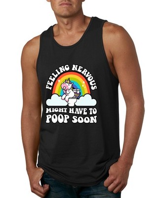 Feeling Nervous Poop Unicorn Cute Funny Mens Tank Top