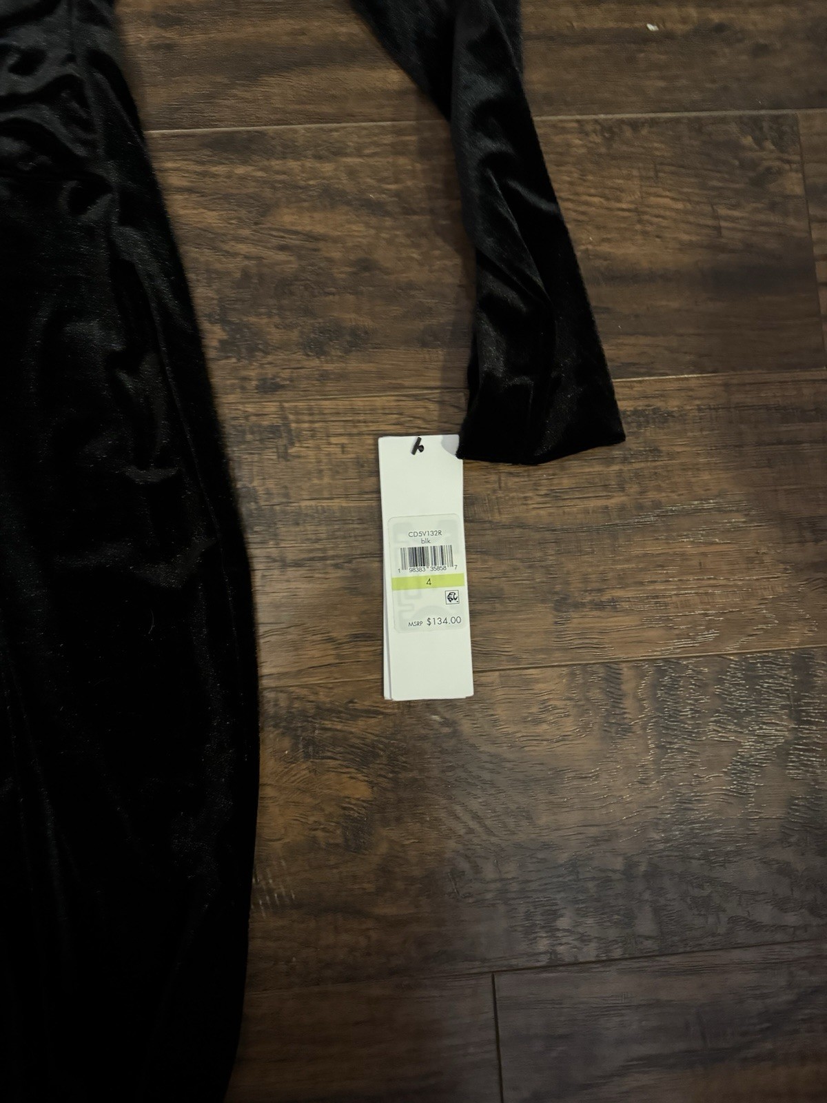 NWT Calvin Klein Black Wrap Velvet Dress Size 4 thumbnail 2