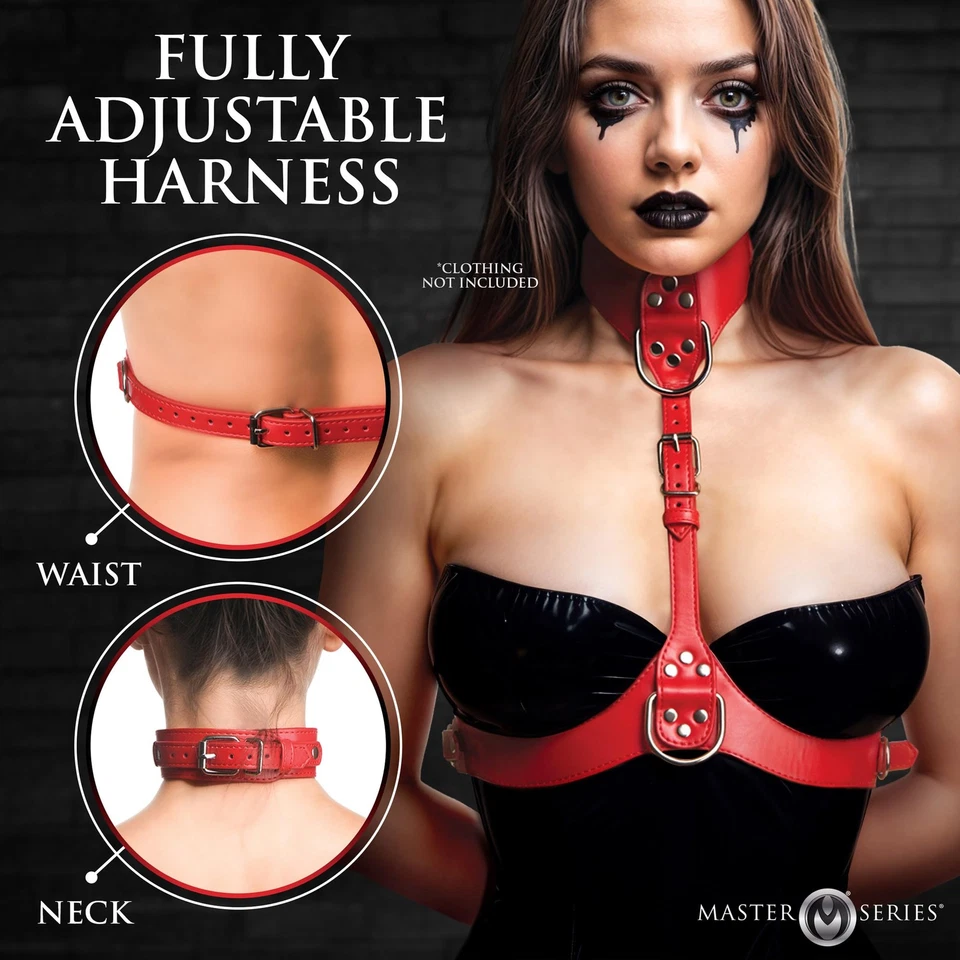 Arnés de pecho femenino SERIE MASTER. Cuero vegano duradero y ajustable. Grande Foto 2 de 4
