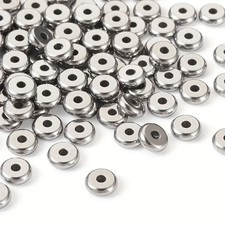 20  50 PC Stainless Steel Spacer Beads 4  6mm Flat Round Loose Beads DIY Jewelry