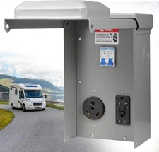 30 Amp RV Outlet Box, Electrical Panel with UL Listed 30 amp+GFCI 20 amp... 